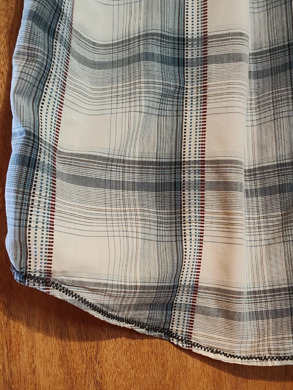 prAna Mens Tamrack Organic Cotton Blend Shirt Blue Plaid Contrast Stitch India L - Picture 12 of 14